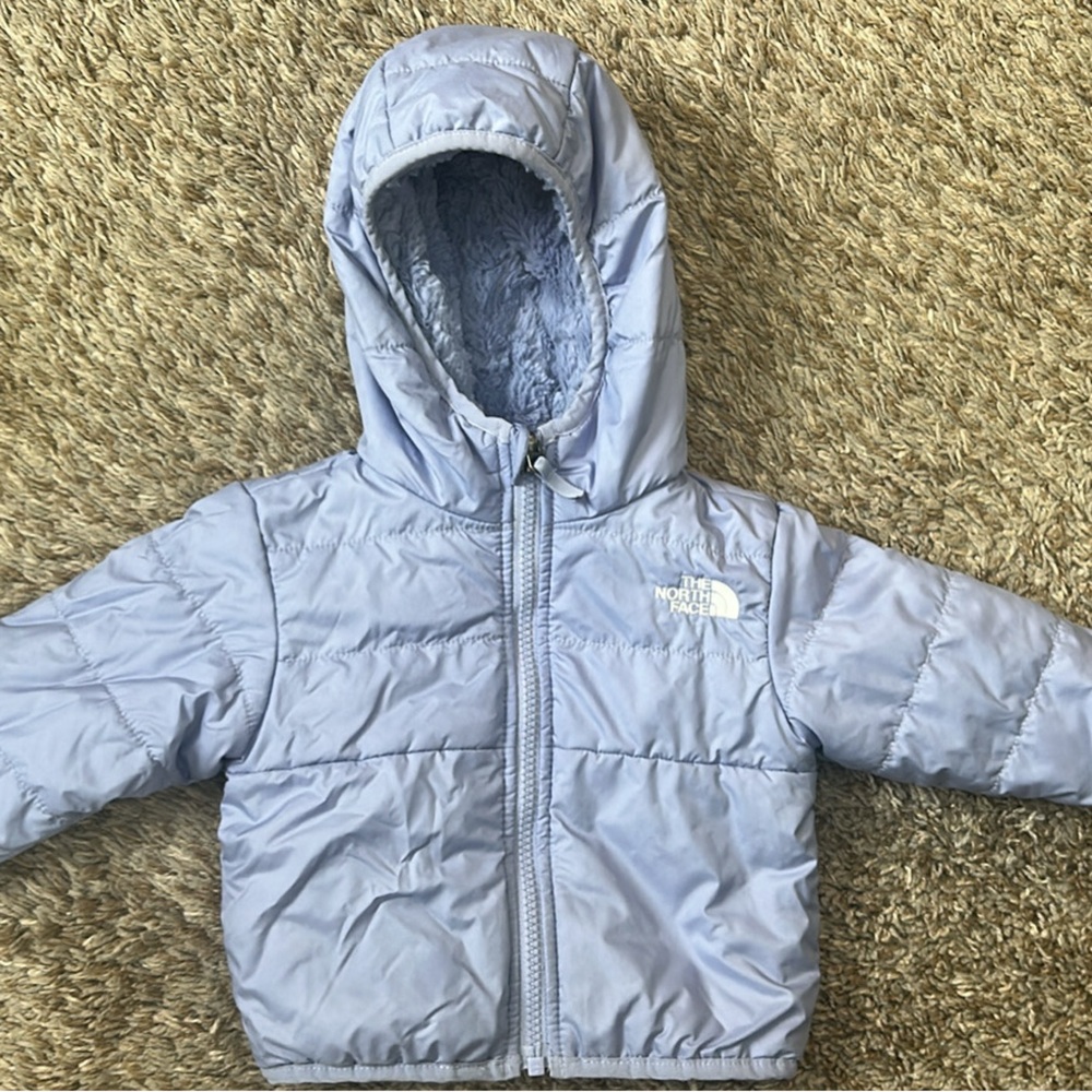 The North Face Light Lavender Puffer Jacket with Hood